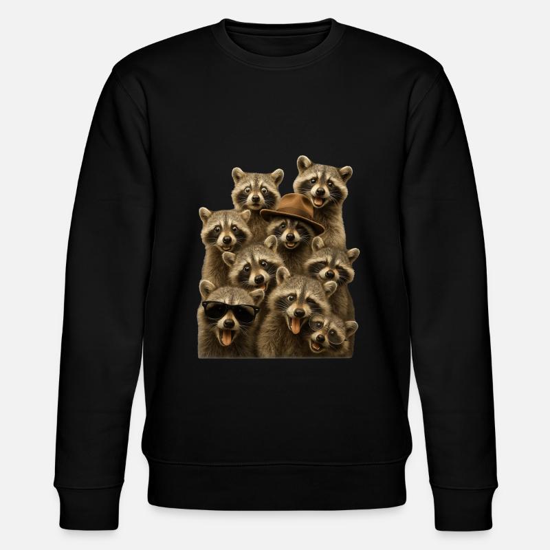 Waschbär - Stanley/Stella Unisex Bio-Sweatshirt CHANGER  - Schwarz