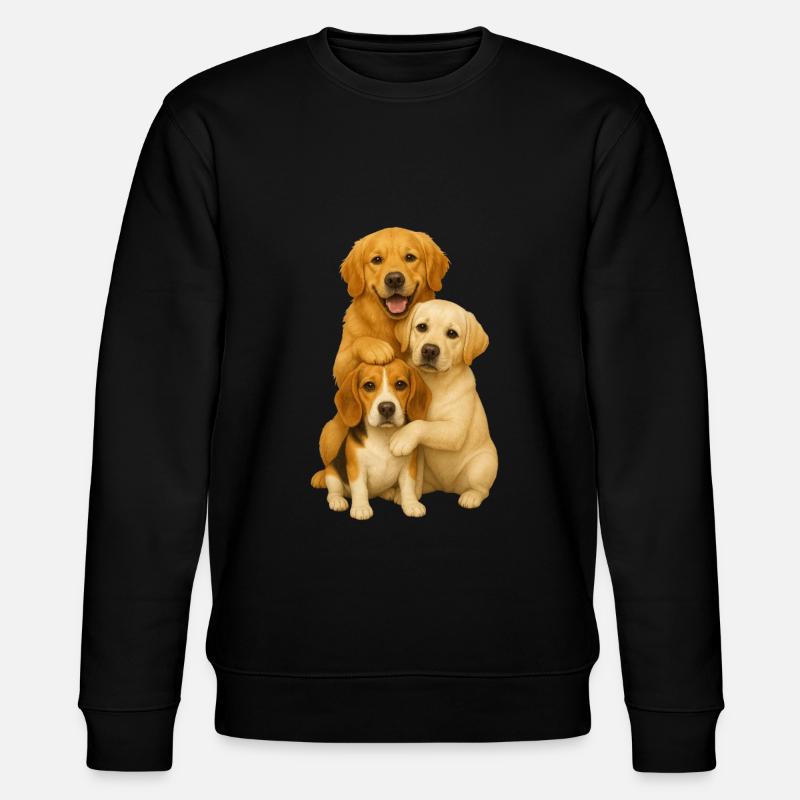 Golden Retriever Labrador Beagle - Stanley/Stella Unisex Bio-Sweatshirt CHANGER  - Schwarz