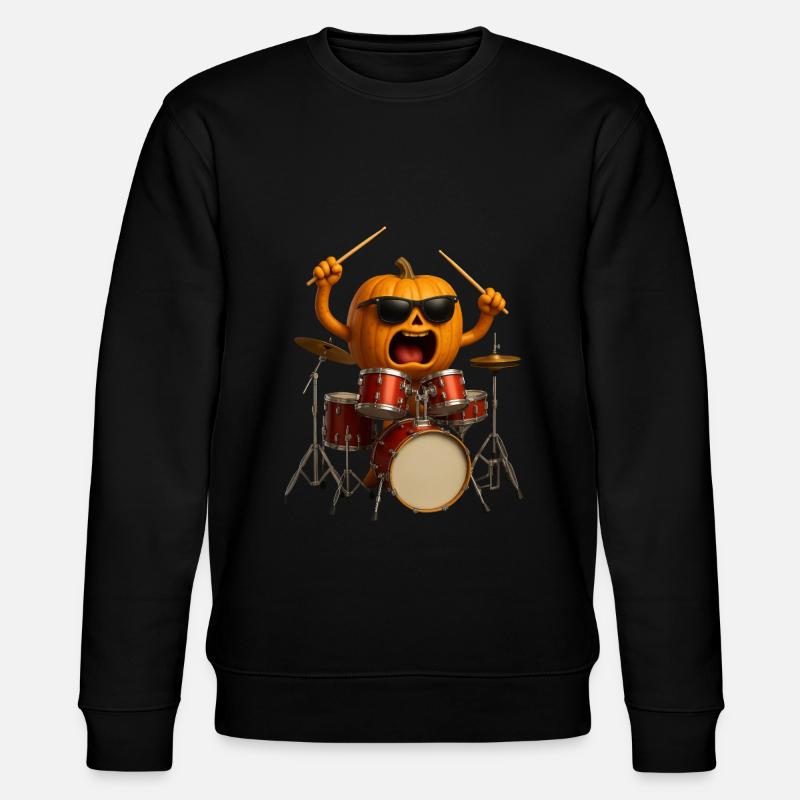 Pumpkin Drums - Stanley/Stella CHANGER Unisex Organic Sweatshirt - black