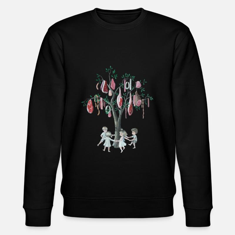 The Meat Tree - Kunst für Tierrechte - Stanley/Stella Unisex Bio-Sweatshirt CHANGER  - Schwarz