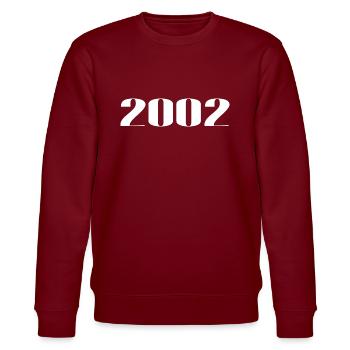 2002 - Gift born in 2002 - Stanley/Stella CHANGER Unisex Organic Sweatshirt - burgundy - Front - Nik (191cm) & Marisol (170cm)