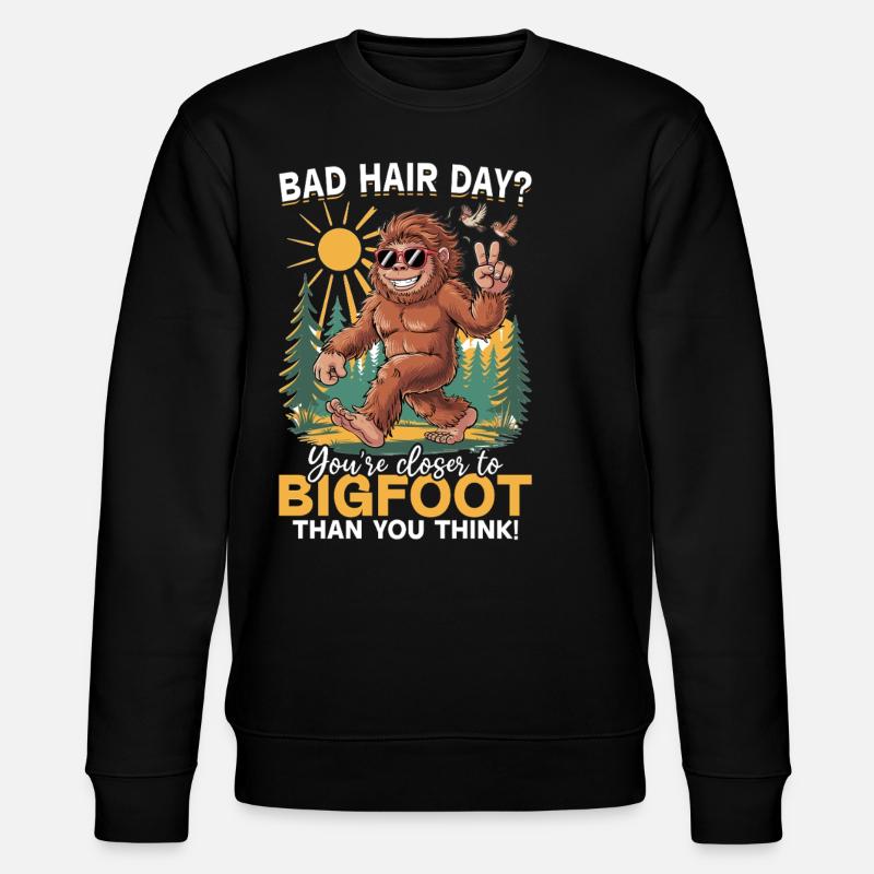 Bigfoot Sasquatch - Stanley/Stella Unisex Bio-Sweatshirt CHANGER  - Schwarz