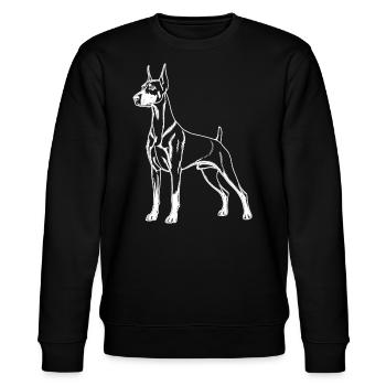 Dobermann Lineart - Stanley/Stella Unisex Bio-Sweatshirt CHANGER  - Schwarz - Vorne - Nik (191cm) & Marisol (170cm)