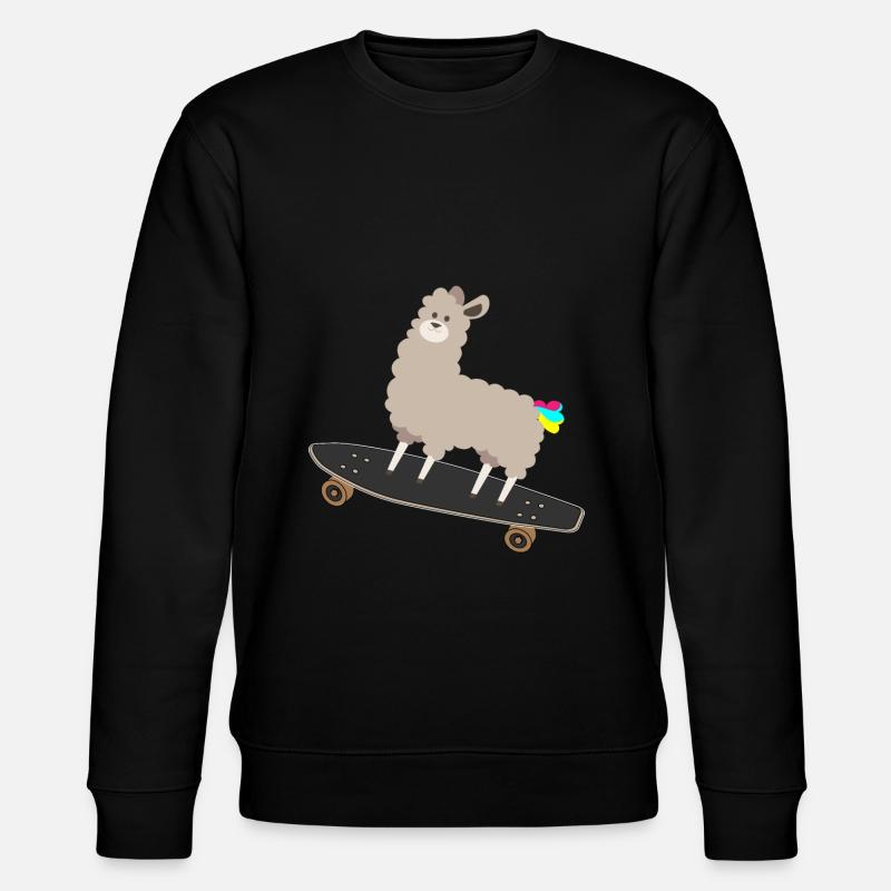 Alpaca Skateboard Longboard - Stanley/Stella CHANGER Unisex Organic Sweatshirt - black