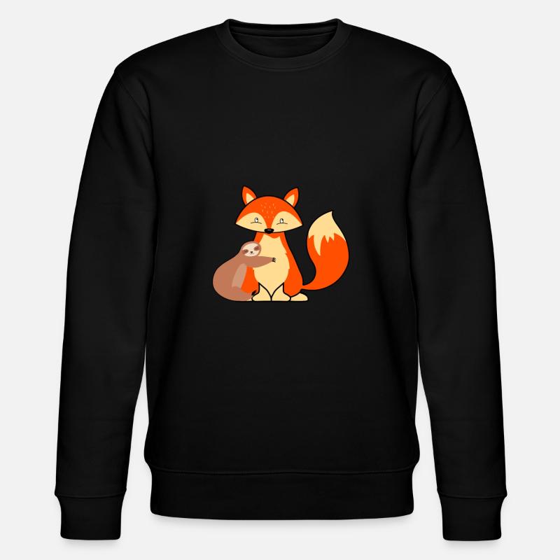 Câlin paresseux de renard - Sweat bio CHANGER Stanley/Stella Unisexe - noir