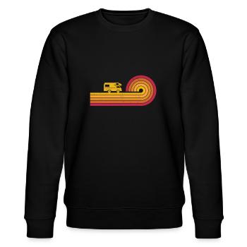 Camping-car rétro Vintage Womo Alcove Camper Motif - Sweat bio CHANGER Stanley/Stella Unisexe - noir - Devant - Nik (191cm) & Marisol (170cm)