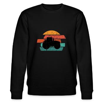 Tractor Farmer Trecker Farm Farm Farm Farm Yard - Stanley/Stella CHANGER Unisex Organic Sweatshirt - black - Front - Nik (191cm) & Marisol (170cm)