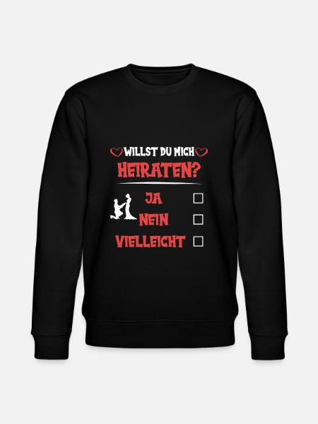 Willst du mich heiraten - Stanley/Stella Unisex Bio-Sweatshirt CHANGER  - Schwarz