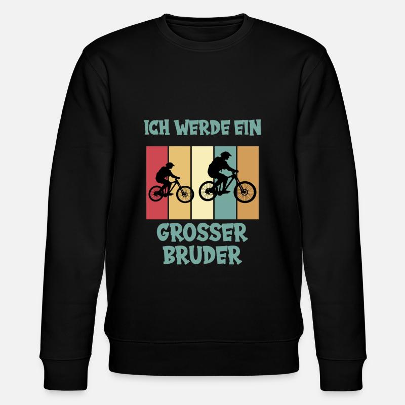Ich werde großer Bruder - Stanley/Stella Unisex Bio-Sweatshirt CHANGER  - Schwarz