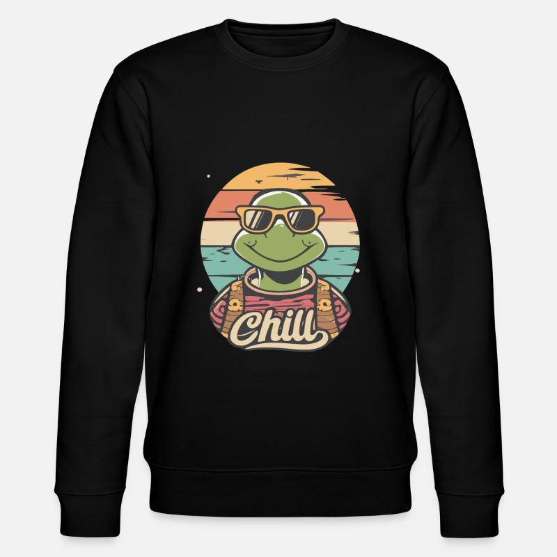 Relaxte Schildkröte Chillkröte - Stanley/Stella Unisex Bio-Sweatshirt CHANGER  - Schwarz