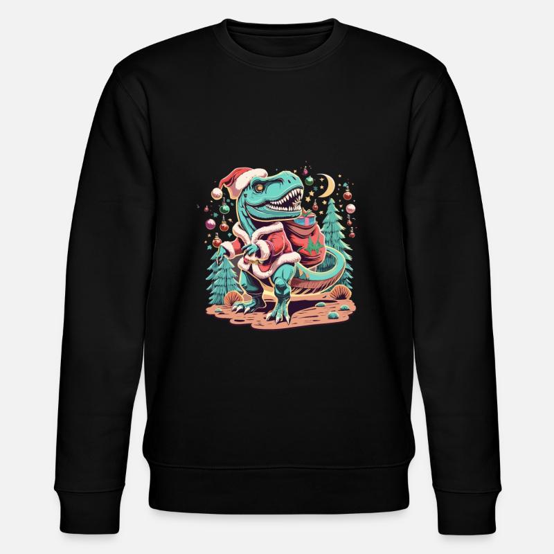 Dinosaure Trex Noël - Sweat bio CHANGER Stanley/Stella Unisexe - noir