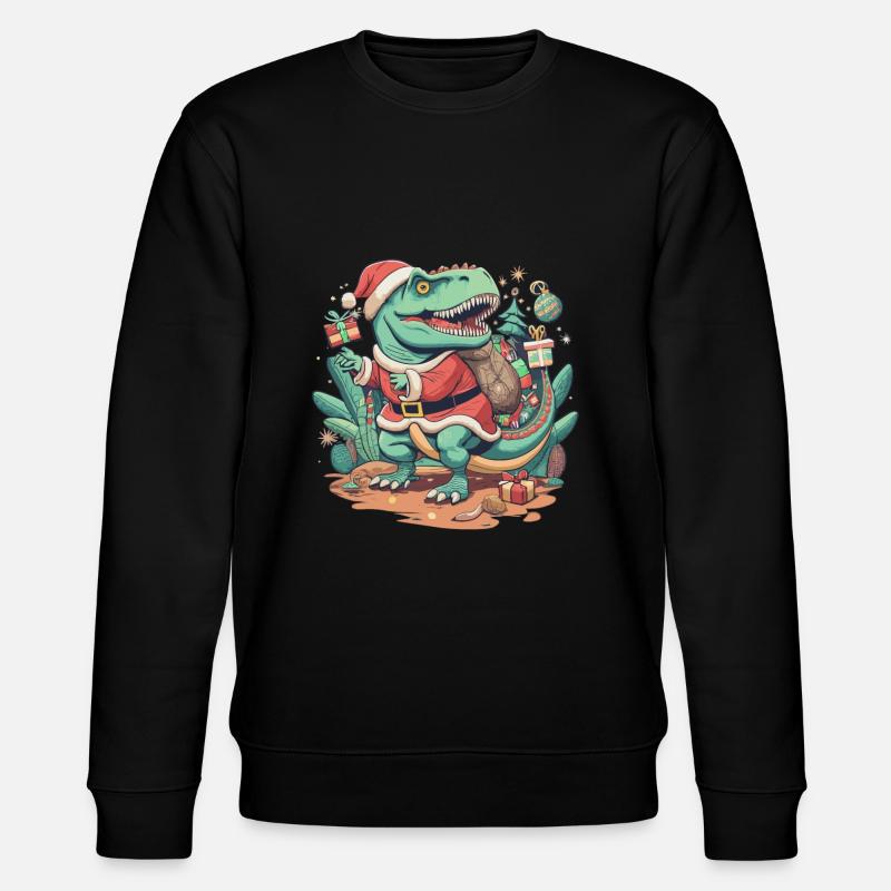 Dinosaure Trex Noël - Sweat bio CHANGER Stanley/Stella Unisexe - noir