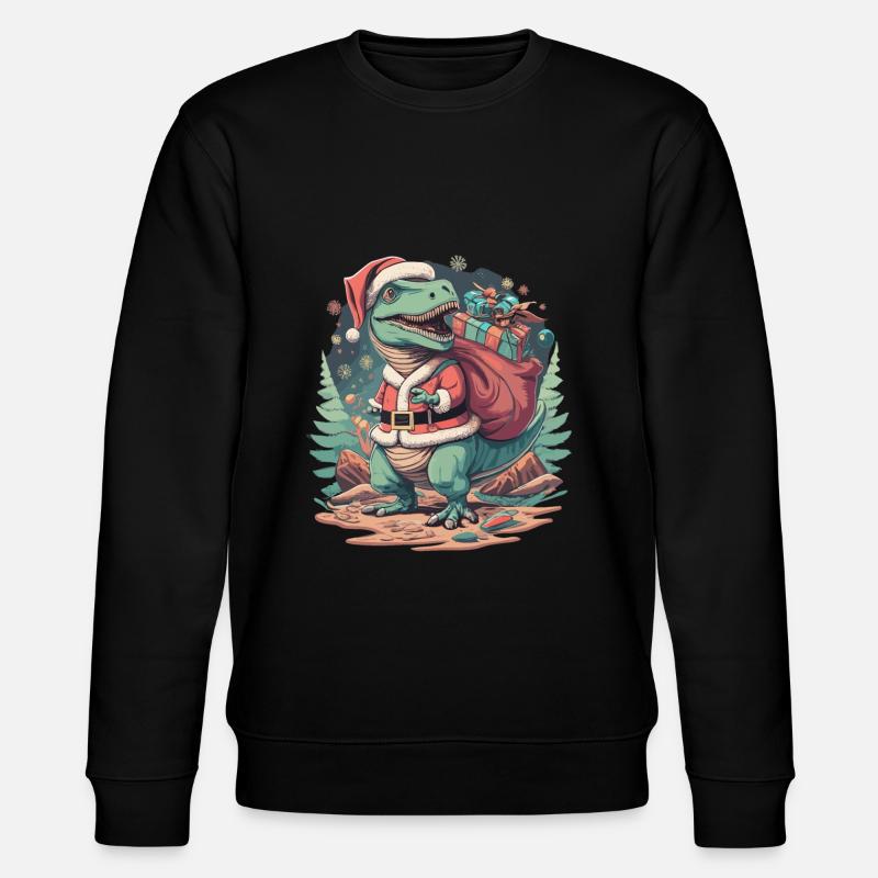 Dinosaure Trex Noël - Sweat bio CHANGER Stanley/Stella Unisexe - noir