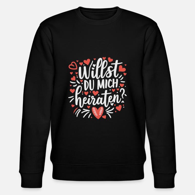 Willst du mich heiraten - Stanley/Stella Unisex Bio-Sweatshirt CHANGER - Schwarz
