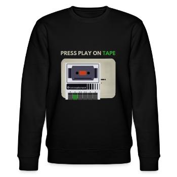press play on tape - Stanley/Stella CHANGER Unisex Organic Sweatshirt - black - Front - Nik (191cm) & Marisol (170cm)