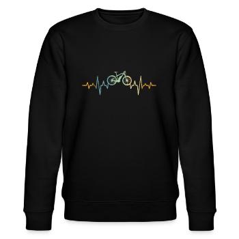 Fahrradmotiv Fahrrad Motiv Radfahrer - Stanley/Stella Unisex Bio-Sweatshirt CHANGER  - Schwarz - Vorne - Nik (191cm) & Marisol (170cm)