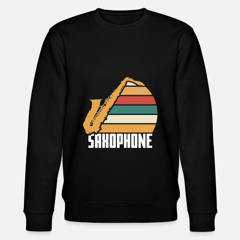 Spruch Saxophon Jazz - Stanley/Stella Unisex Bio-Sweatshirt CHANGER  - Schwarz