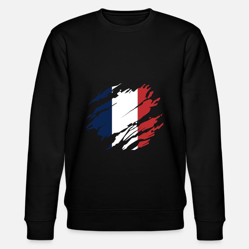 Frankreich Flagge - Stanley/Stella Unisex Bio-Sweatshirt CHANGER  - Schwarz