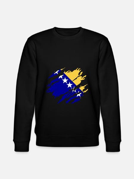 Flag Bosnia Bosnian - Stanley/Stella CHANGER Unisex Organic Sweatshirt - black