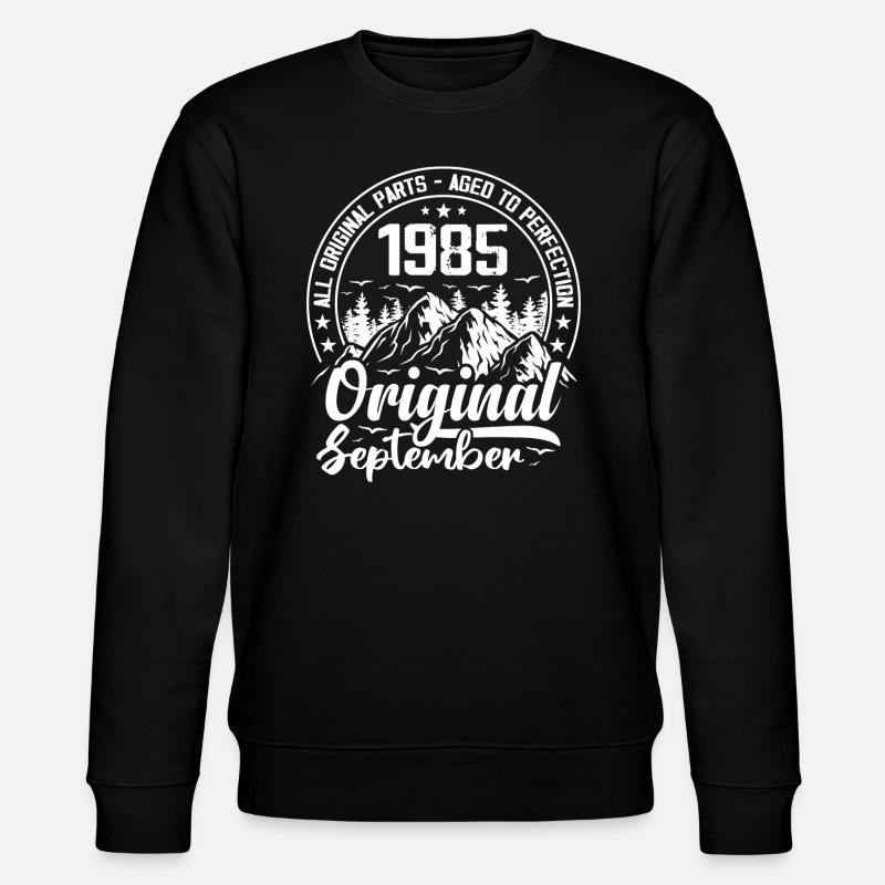 September 1985 Original:39 Years Anniversary Gift - Stanley/Stella CHANGER Unisex Organic Sweatshirt - black