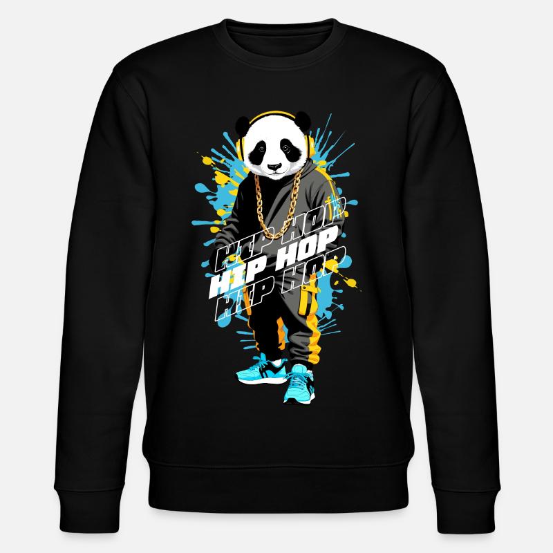 Hip Hop Panda - Stanley/Stella Unisex Bio-Sweatshirt CHANGER  - Schwarz