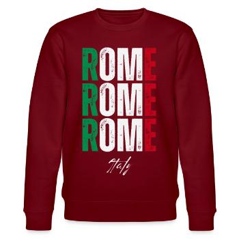 Rom Italien, ich liebe Rom - Stanley/Stella Unisex Bio-Sweatshirt CHANGER  - Burgunderrot - Vorne - Nik (191cm) & Marisol (170cm)