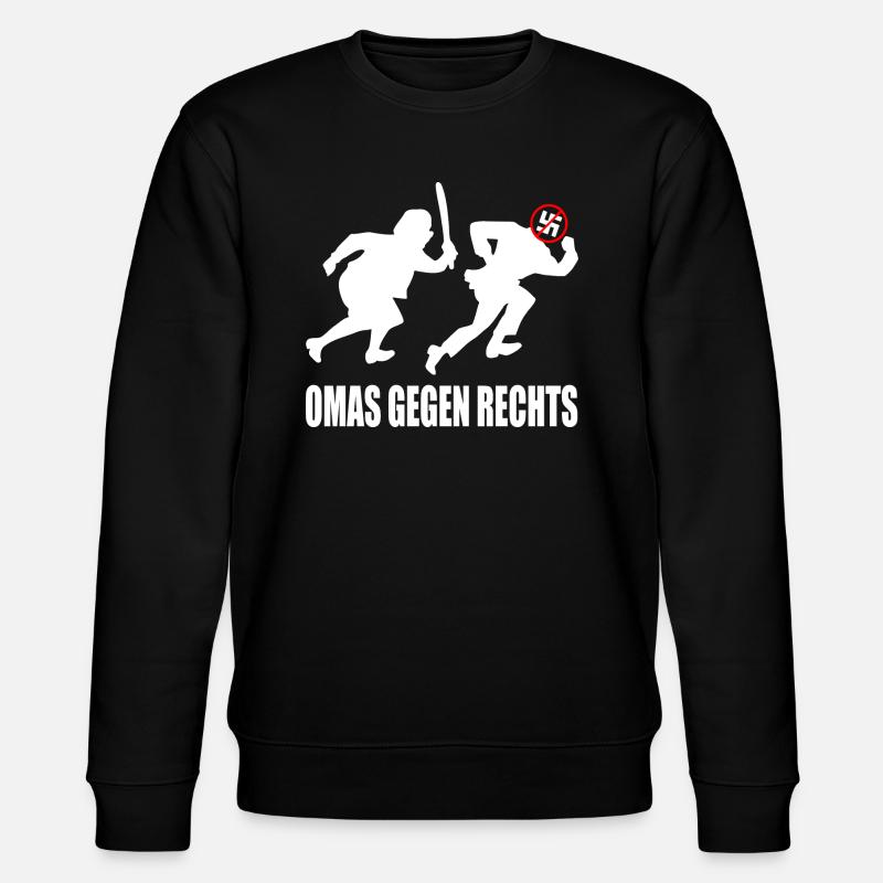 Omas gegen rechts - Stanley/Stella Unisex Bio-Sweatshirt CHANGER  - Schwarz