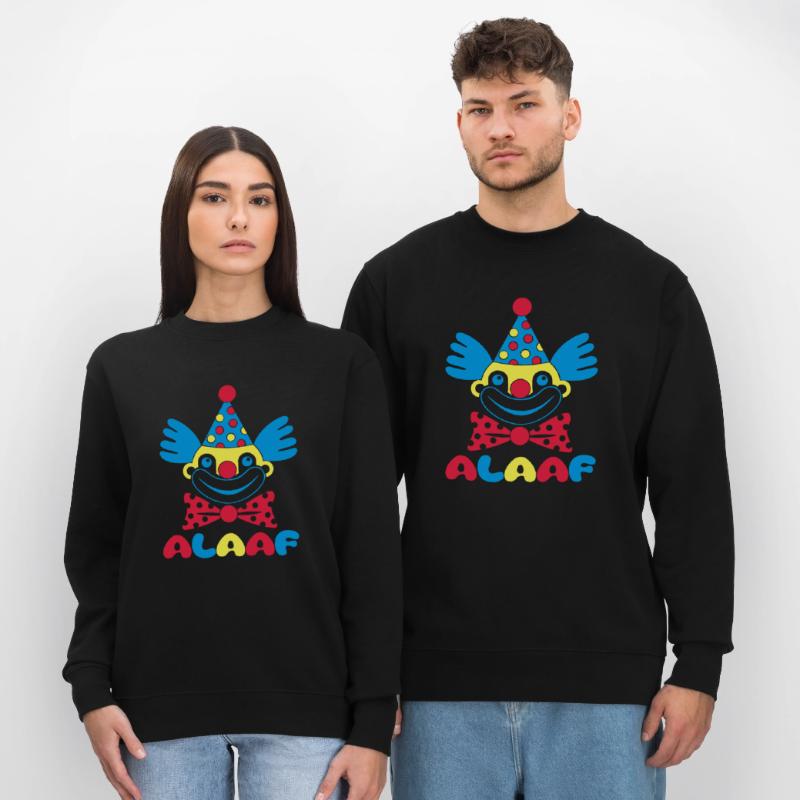 Fasching Karneval Clown ALAAF 1, 2 oder 3 Farben Stanley/Stella Unisex Bio-Sweatshirt CHANGER 