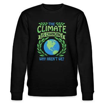 Le climat est-il changing Why Aren’t We ? Changement climatique - Sweat bio CHANGER Stanley/Stella Unisexe - noir - Devant - Nik (191cm) & Marisol (170cm)