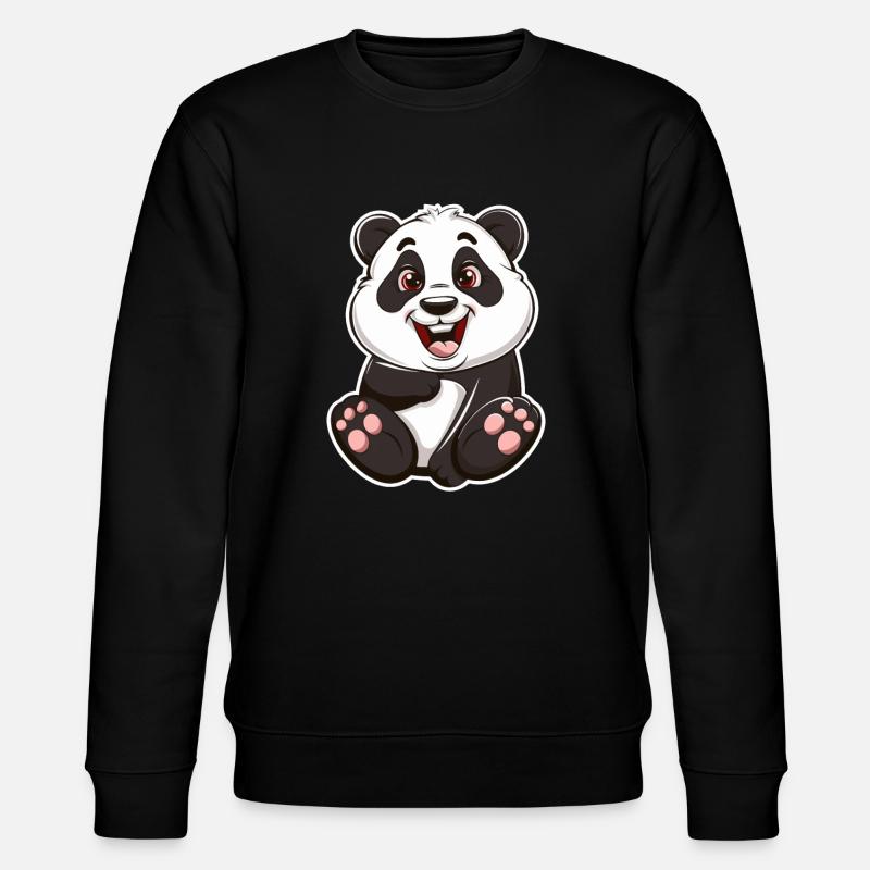 Exuberant Panda Buddy Sticker - Stanley/Stella CHANGER Unisex Organic Sweatshirt - black