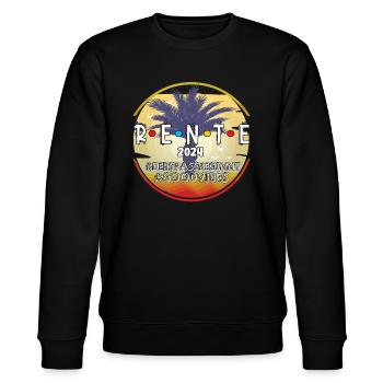 Retirement 2024 - the fun begins - Stanley/Stella CHANGER Unisex Organic Sweatshirt - black - Front - Nik (191cm) & Marisol (170cm)
