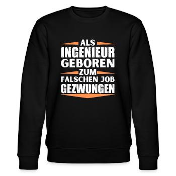 Ingenieur im falschen Job gelandet - Stanley/Stella Unisex Bio-Sweatshirt CHANGER  - Schwarz - Vorne - Nik (191cm) & Marisol (170cm)