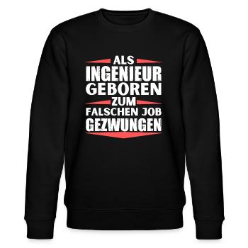 Ingenieur im falschen Job gelandet - Stanley/Stella Unisex Bio-Sweatshirt CHANGER  - Schwarz - Vorne - Nik (191cm) & Marisol (170cm)