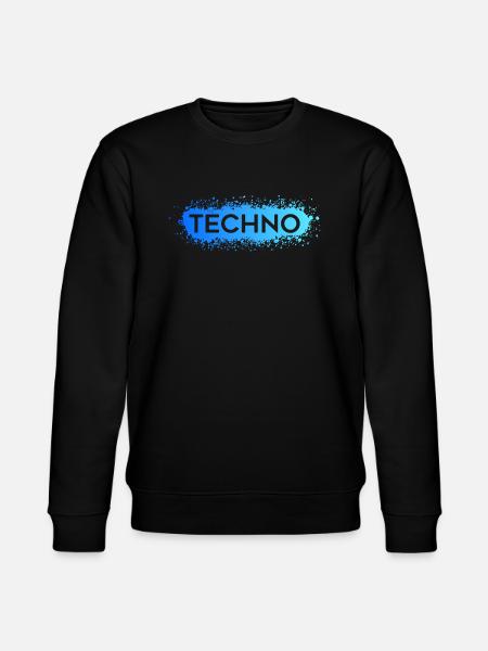 Techno Techno Blue Splat - Stanley/Stella CHANGER Unisex Organic Sweatshirt - black