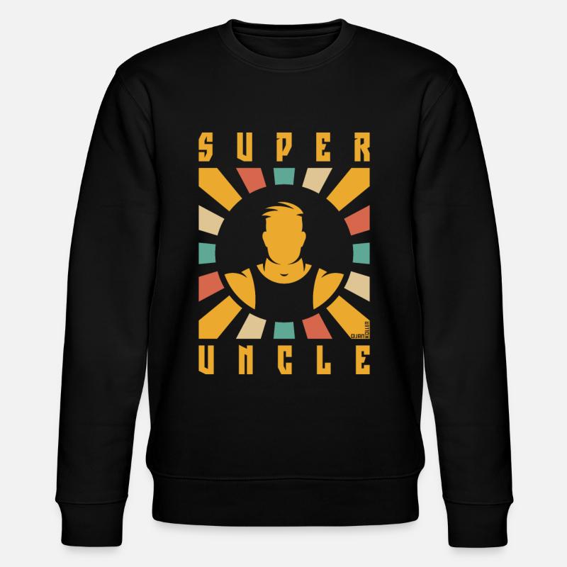 Super Uncle (Rays / 4C) - Stanley/Stella CHANGER Unisex Organic Sweatshirt - black