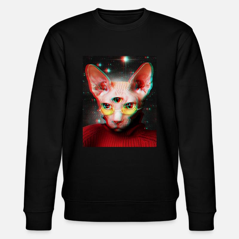 Katze - Stanley/Stella Unisex Bio-Sweatshirt CHANGER  - Schwarz