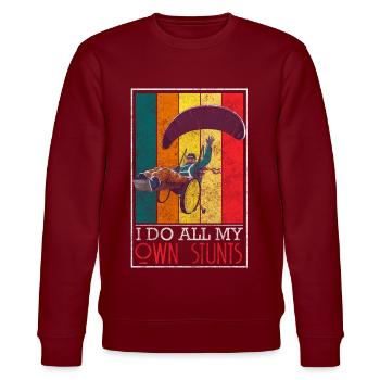 Disability Funny - Stanley/Stella CHANGER Unisex Organic Sweatshirt - burgundy - Front - Nik (191cm) & Marisol (170cm)