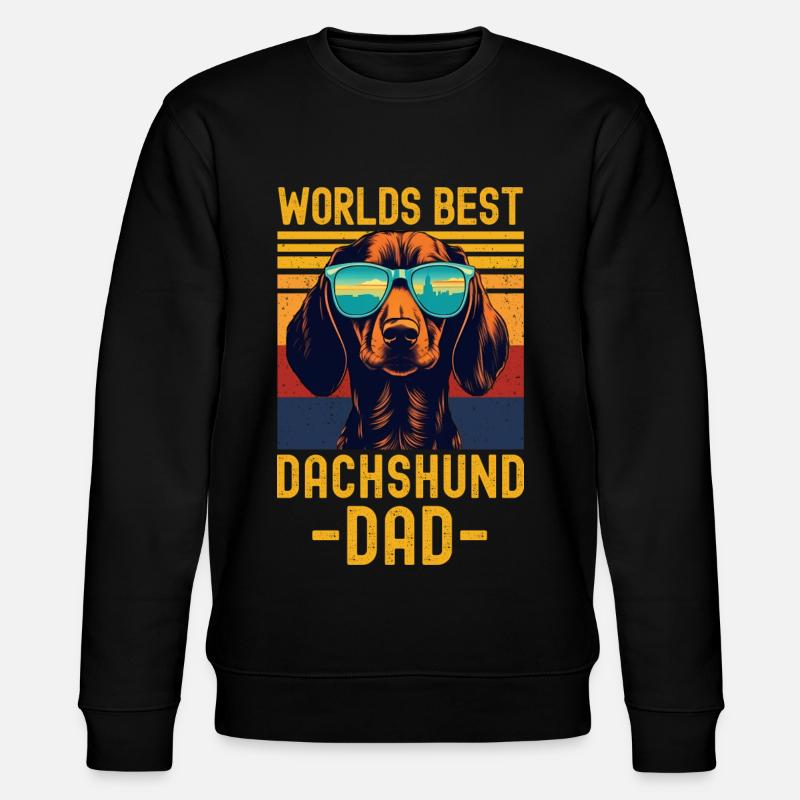 Dackel mit sonnenbrille retro - Stanley/Stella Unisex Bio-Sweatshirt CHANGER  - Schwarz