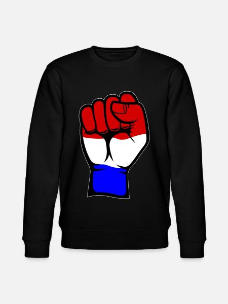 Holland Flag Fist Hand Symbol - Stanley/Stella CHANGER Unisex Organic Sweatshirt - black