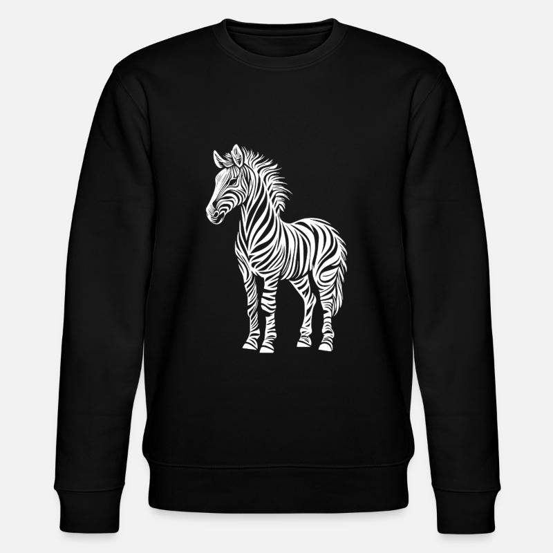 Zebra Drawing - Stanley/Stella CHANGER Unisex Organic Sweatshirt - black