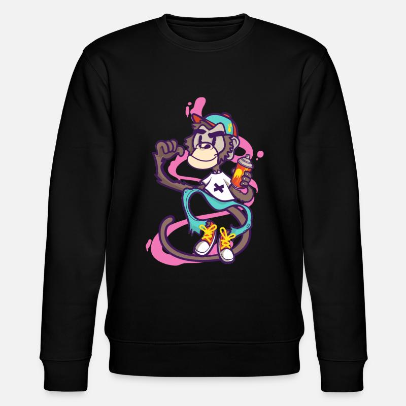 Graffiti singe avec bombe aérosol - Sweat bio CHANGER Stanley/Stella Unisexe - noir