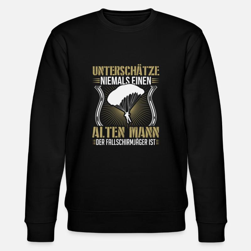 Fallschimspringer Bundeswehr Fallschirmjäger BW - Stanley/Stella Unisex Bio-Sweatshirt CHANGER  - Schwarz