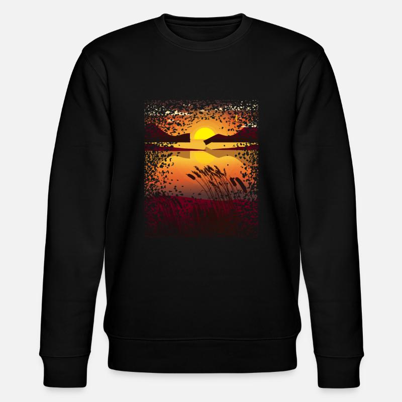 Sunset Mosaic Pattern Romantic - Stanley/Stella CHANGER Unisex Organic Sweatshirt - black
