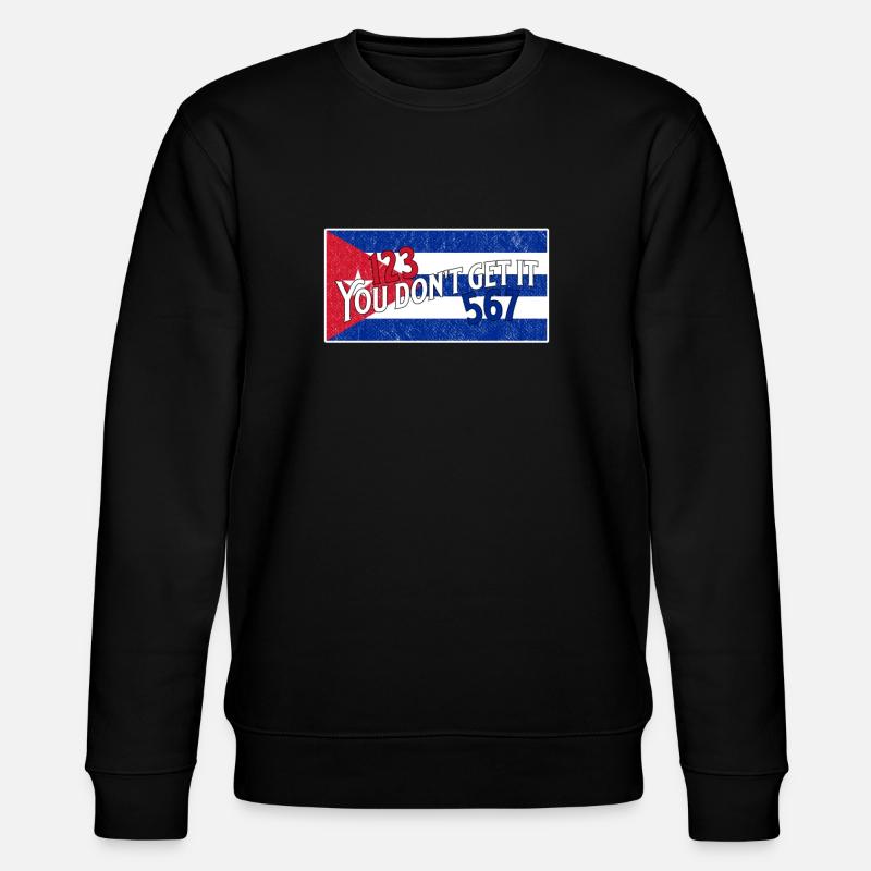 Salsa 123 567 Cuba Flag - Stanley/Stella CHANGER Unisex Organic Sweatshirt - black