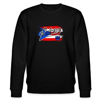 Salsa-Tänzerin Salsera Puerto Rico Salsera - Stanley/Stella Unisex Bio-Sweatshirt CHANGER  - Schwarz - Vorne - Nik (191cm) & Marisol (170cm)