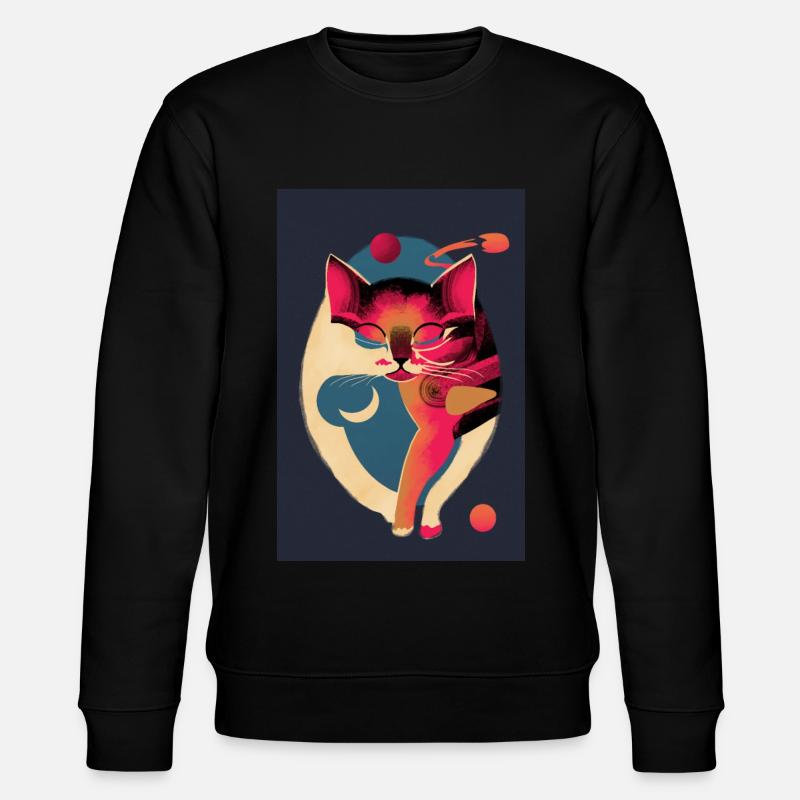 Astralkatze - Stanley/Stella Unisex Bio-Sweatshirt CHANGER  - Schwarz