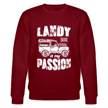 Landy is My Passion - Stanley/Stella Unisex Bio-Sweatshirt CHANGER  - Burgunderrot - Vorne - Nik (191cm) & Marisol (170cm)