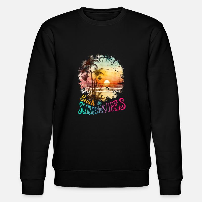 Beach Summer Vibes Surfer Geschenk - Stanley/Stella Unisex Bio-Sweatshirt CHANGER  - Schwarz