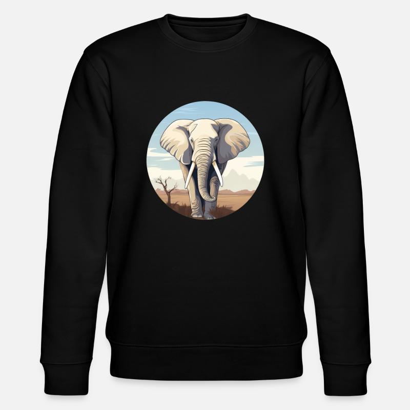 Elefant - Stanley/Stella Unisex Bio-Sweatshirt CHANGER  - Schwarz