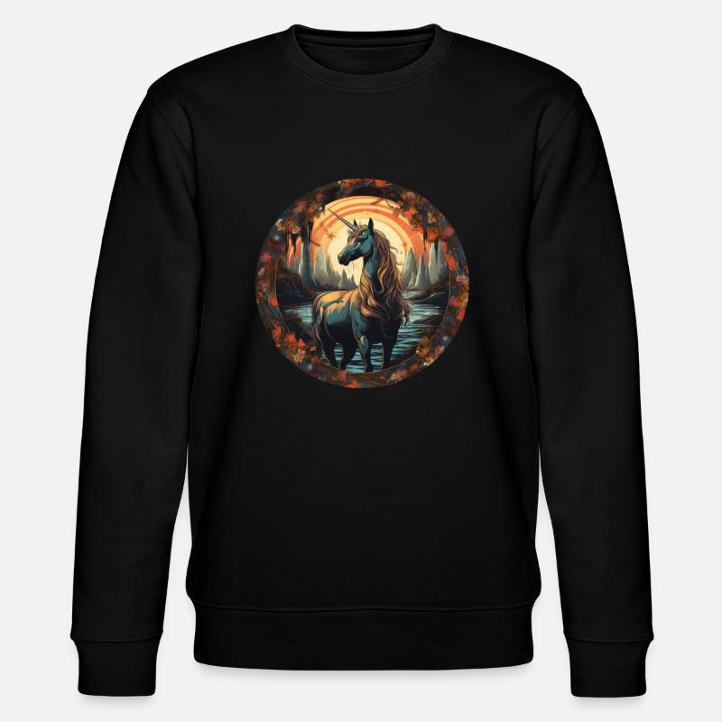 Einhorn - Stanley/Stella Unisex Bio-Sweatshirt CHANGER  - Schwarz